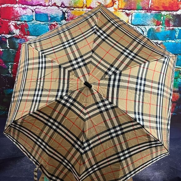 Burberry Accessories - Burberry London Nova Check Plaid Travel Umbrella